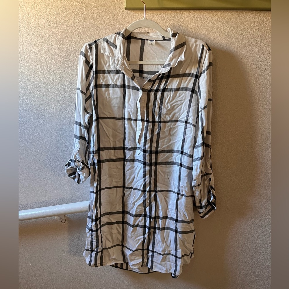 black and white plaid dress